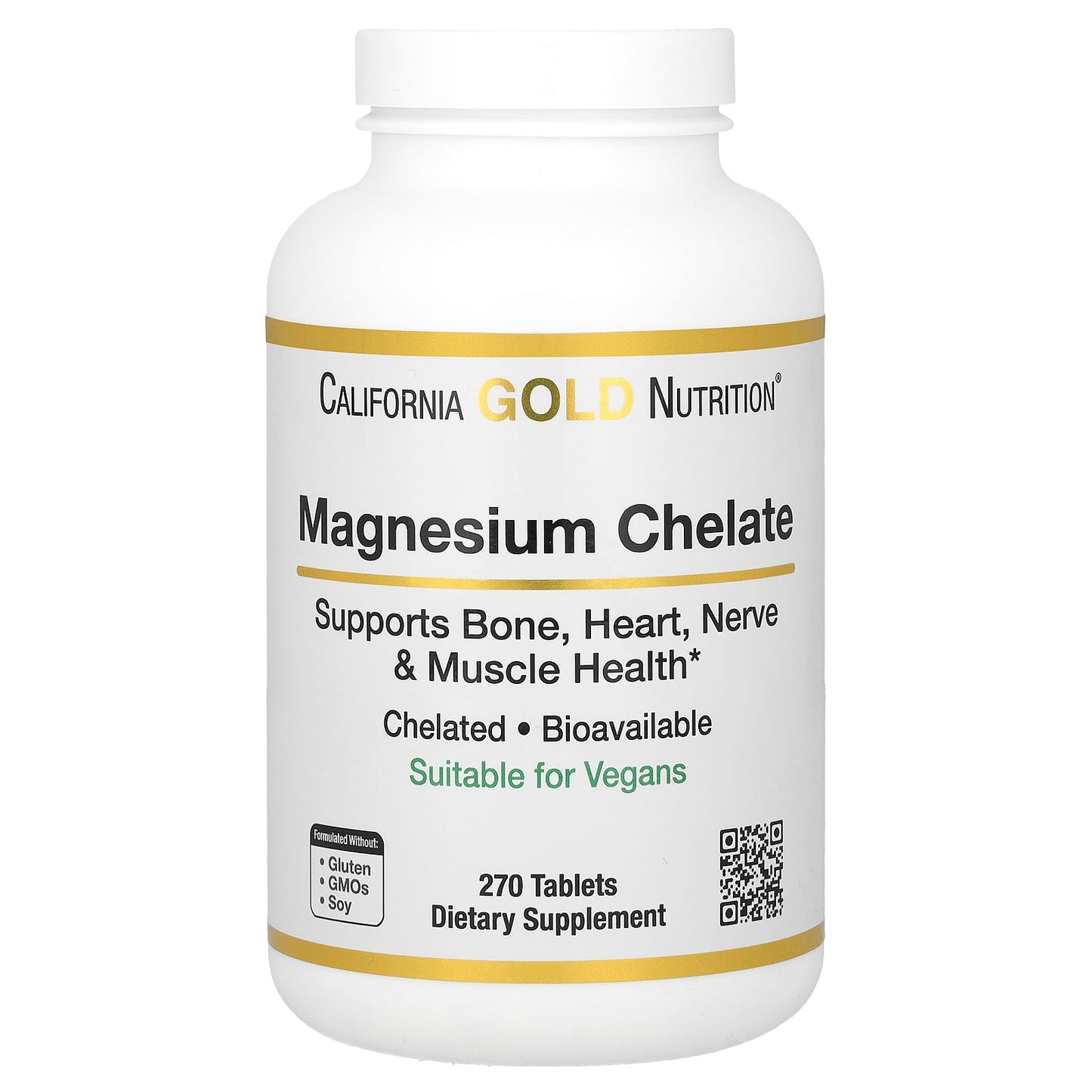 California Gold Nutrition-Magnesium Chelate-210 mg-270 Tablets