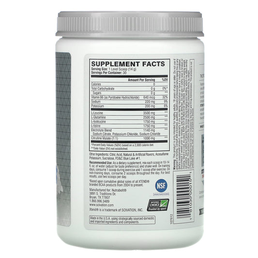 Xtend, The Original 7G BCAA, Blue Raspberry Ice, 14.8 oz (420 g)