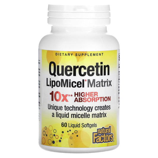 Natural Factors-Quercetin LipoMicel Matrix-60 Liquid Softgels