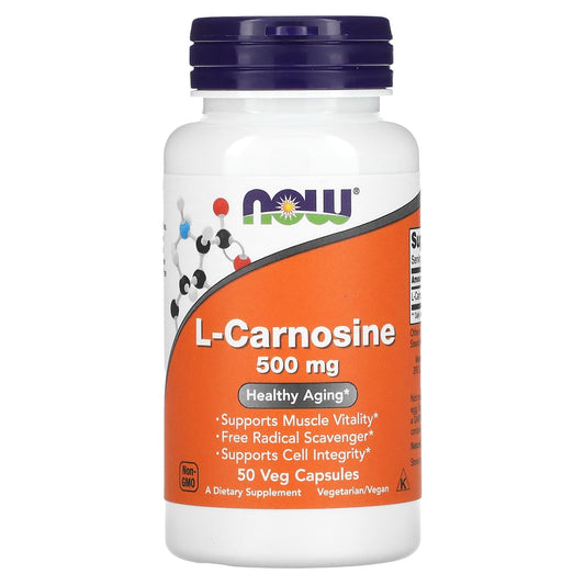 NOW Foods-L-Carnosine-500 mg-50 Veg Capsules