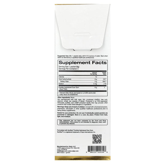 California Gold Nutrition, Prebiotic Fiber, 3 Packets, 0.21 oz (6 g) Each