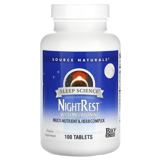 Source Naturals-Sleep Science-NightRest with Melatonin-100 Tablets