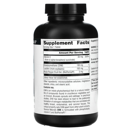 Source Naturals, DIM (Diindolylmethane), 100 mg, 180 Tablets
