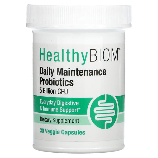 HealthyBiom-Daily Maintenance Probiotics-5 Billion CFUs-30 Veggie Capsules