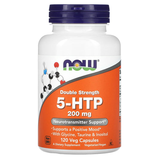 NOW Foods-5-HTP-Double Strength-200 mg-120 Veg Capsules