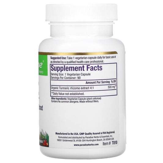Paradise Herbs, Turmeric, 500 mg, 90 Vegetarian Capsules