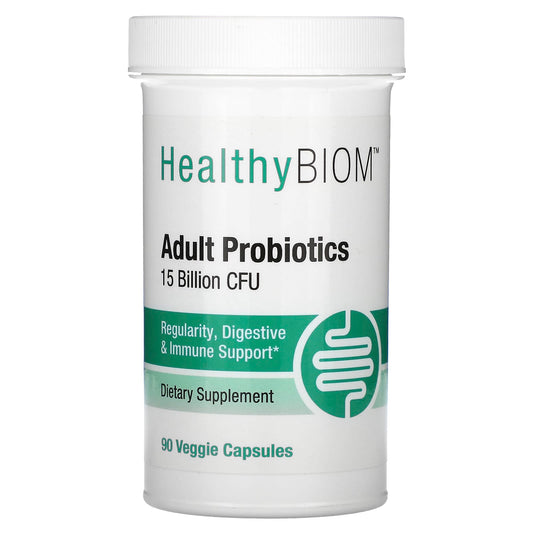 HealthyBiom-Adult Probiotics-15 Billion CFUs-90 Veggie Capsules