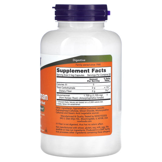 NOW Foods, Glucomannan, 575 mg, 180 Veg Capsules