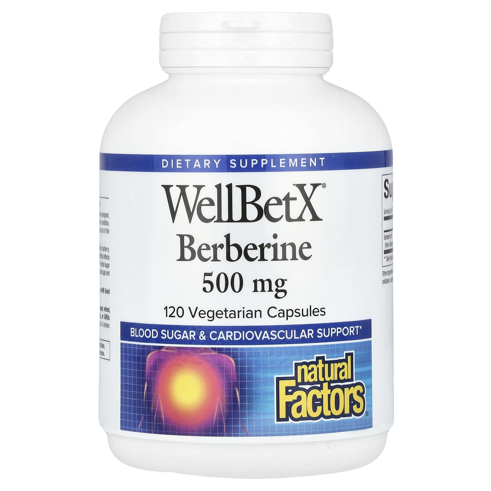 Natural Factors-WellBetX-Berberine-500 mg-120 Vegetarian Capsules