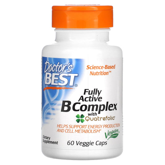 Doctor's Best-Fully Active B Complex with Quatrefolic-60 Veggie Caps