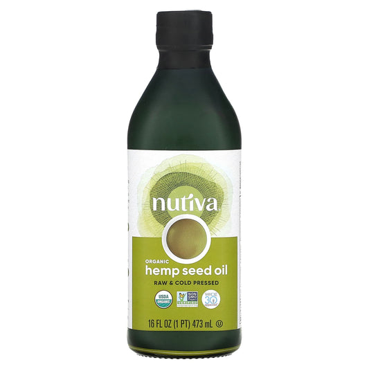 Nutiva-Organic Hemp Seed Oil-Cold Pressed-16 fl oz (473 ml)