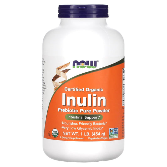 NOW Foods-Certified Organic Inulin-Prebiotic Pure Powder-1 lb (454 g)
