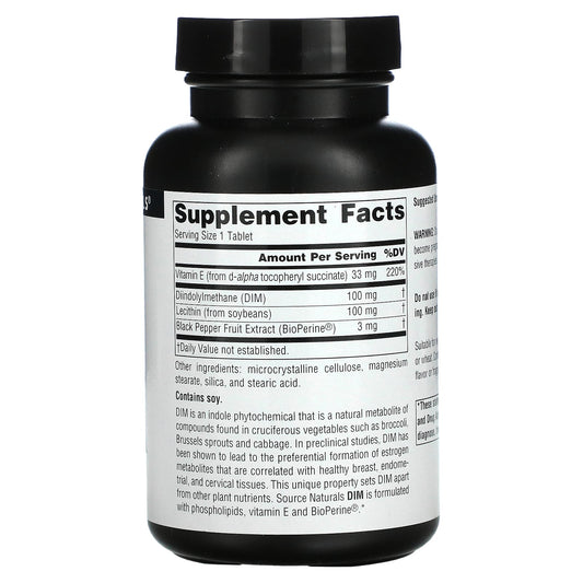 Source Naturals, DIM (Diindolylmethane), 100 mg, 120 Tablets