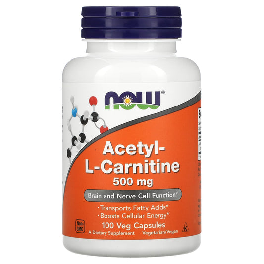 NOW Foods-Acetyl-L-Carnitine-500 mg-100 Veg Capsules