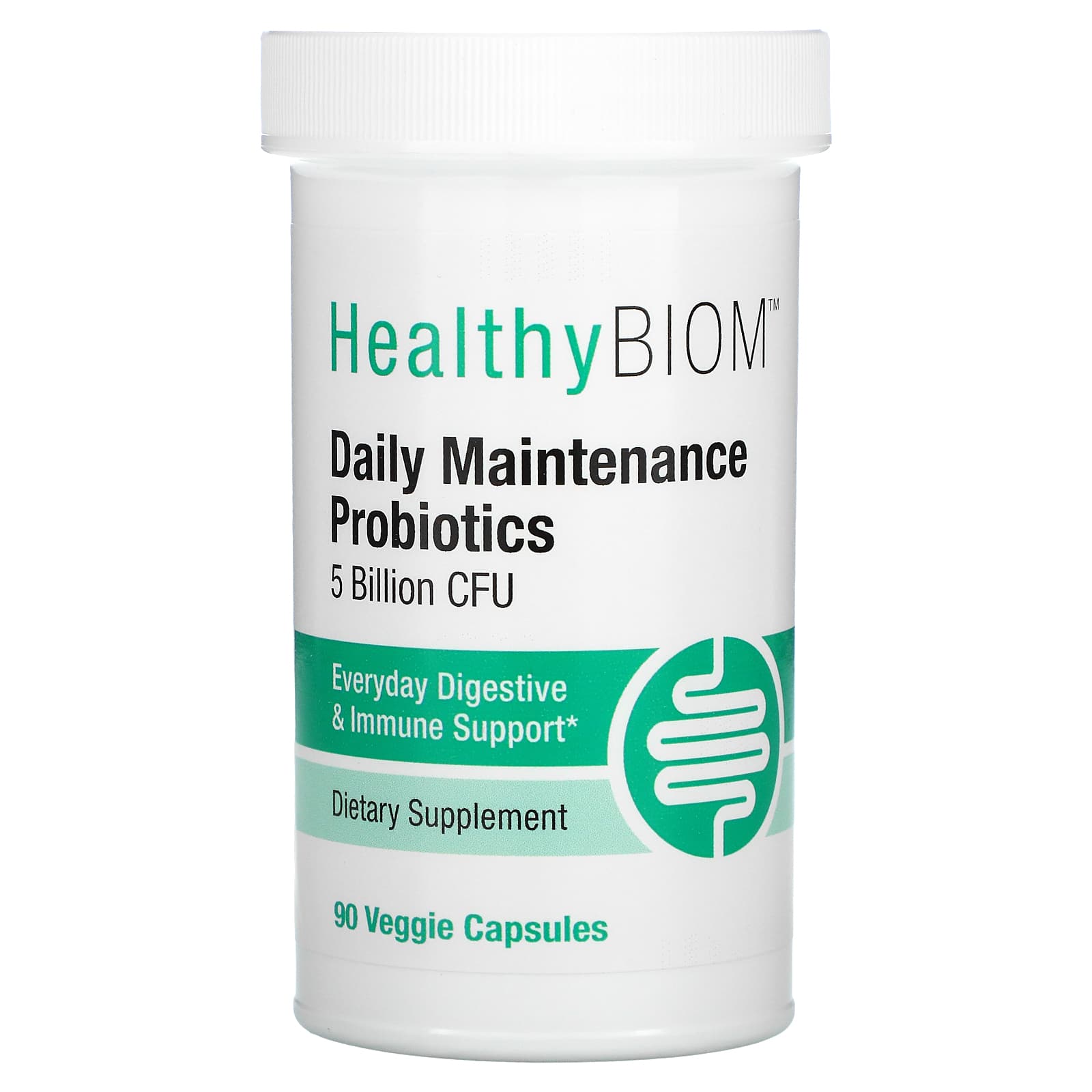 HealthyBiom-Daily Maintenance Probiotics-5 Billion CFUs-90 Veggie Capsules