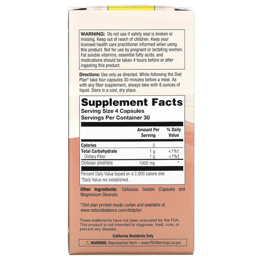 Natural Balance, Original Chitosan, 1,000 mg, 120 Capsules (250 mg per Capsule)