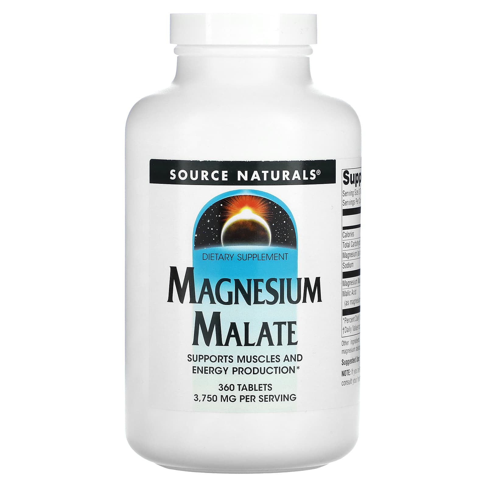 Source Naturals-Magnesium Malate-3,750 mg-360 Tablets (1,250 mg per Tablet)