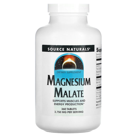 Source Naturals-Magnesium Malate-3,750 mg-360 Tablets (1,250 mg per Tablet)