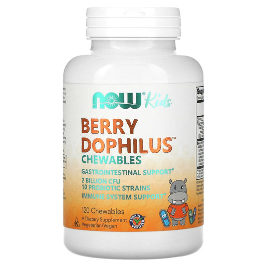 NOW Foods-Berry Dophilus-Kids-2 Billion CFU-120 Chewables