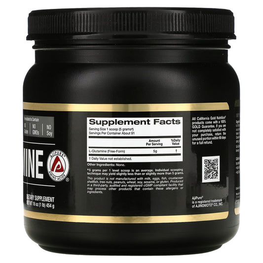 California Gold Nutrition, L-Glutamine Powder, AjiPure, Gluten Free, 16 oz (454 g)