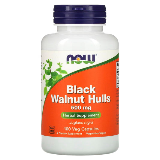 NOW Foods-Black Walnut Hulls-500 mg-100 Veg Capsules