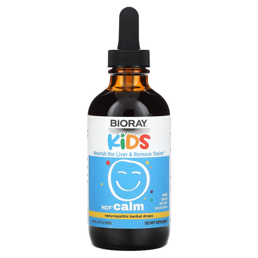 Bioray-Kids-NDF Calm-Naturopathic Herbal Drops-Vanilla-4 fl oz (118 ml)