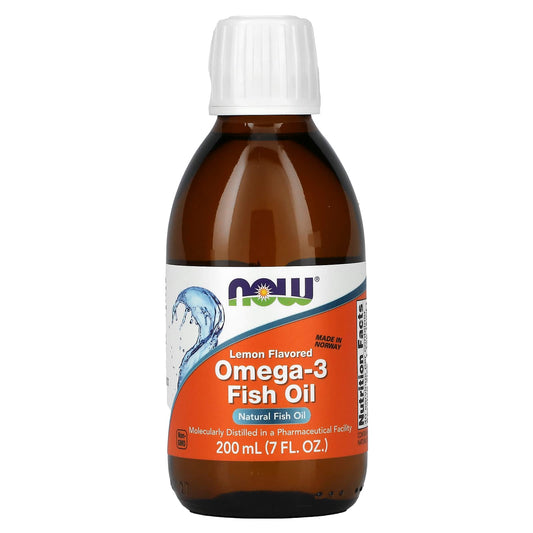 NOW Foods-Omega-3 Fish Oil-Lemon -7 fl oz (200 ml)