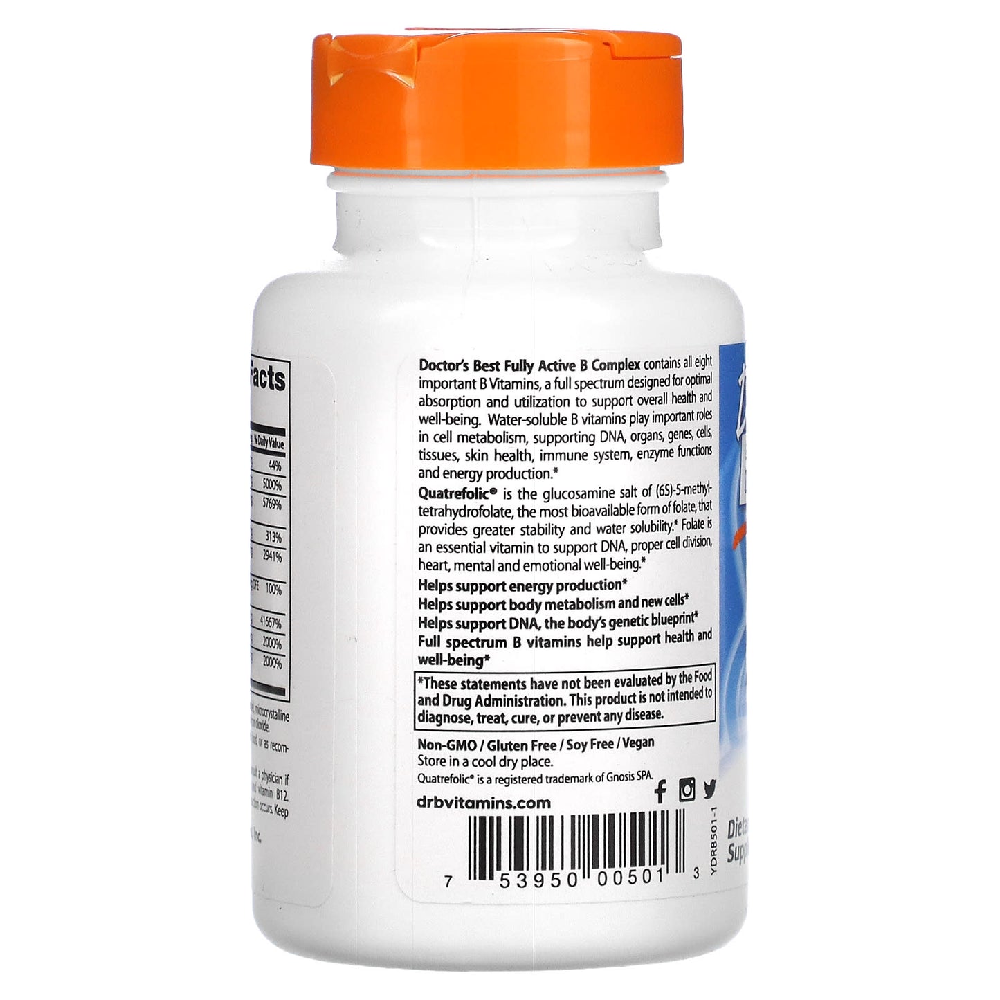 Doctor's Best, Fully Active B Complex with Quatrefolic, 60 Veggie Caps