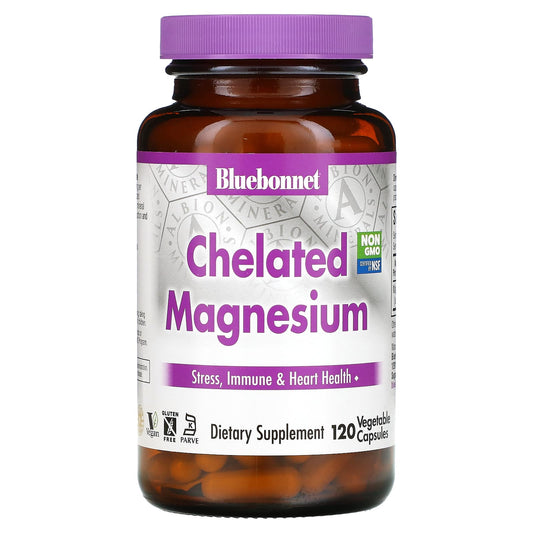 Bluebonnet Nutrition-Chelated Magnesium-120 Vegetable Capsules