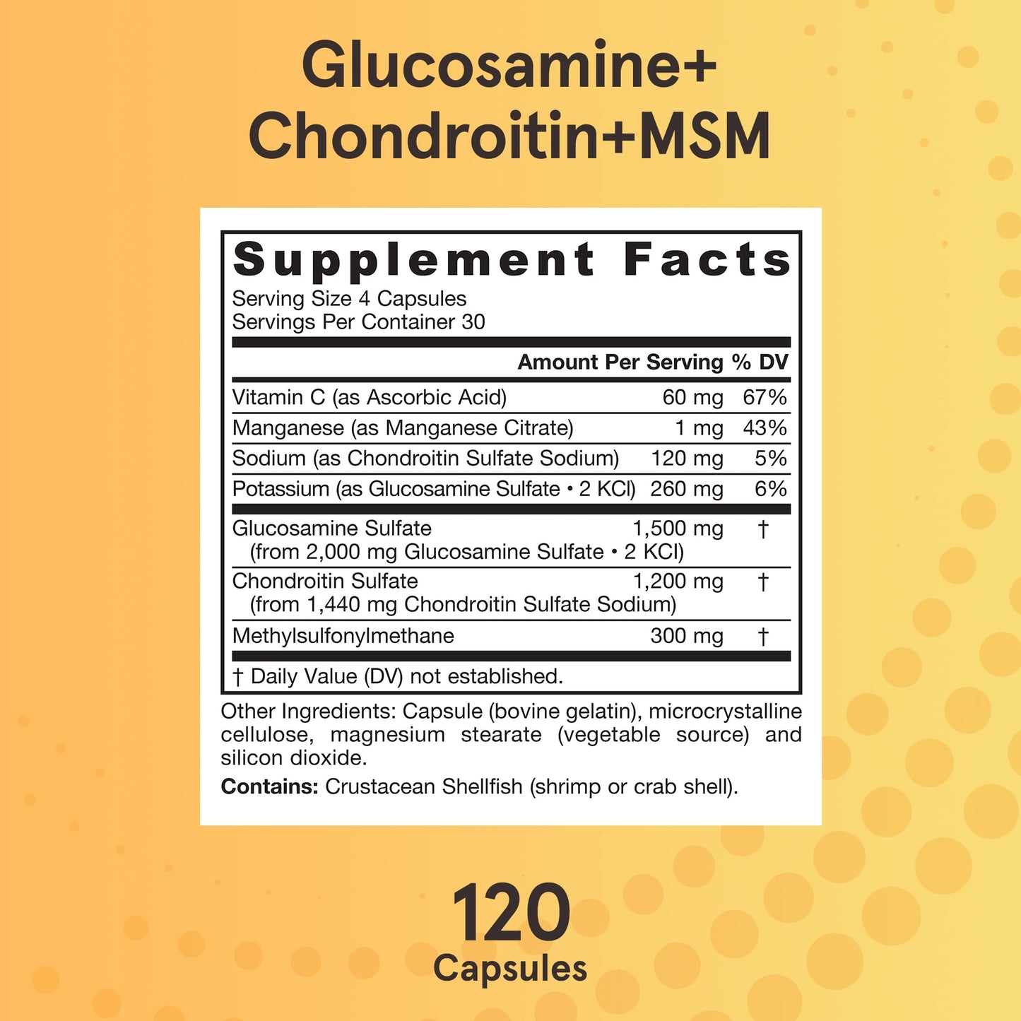 Jarrow Formulas, Glucosamine + Chondroitin + MSM, 120 Capsules