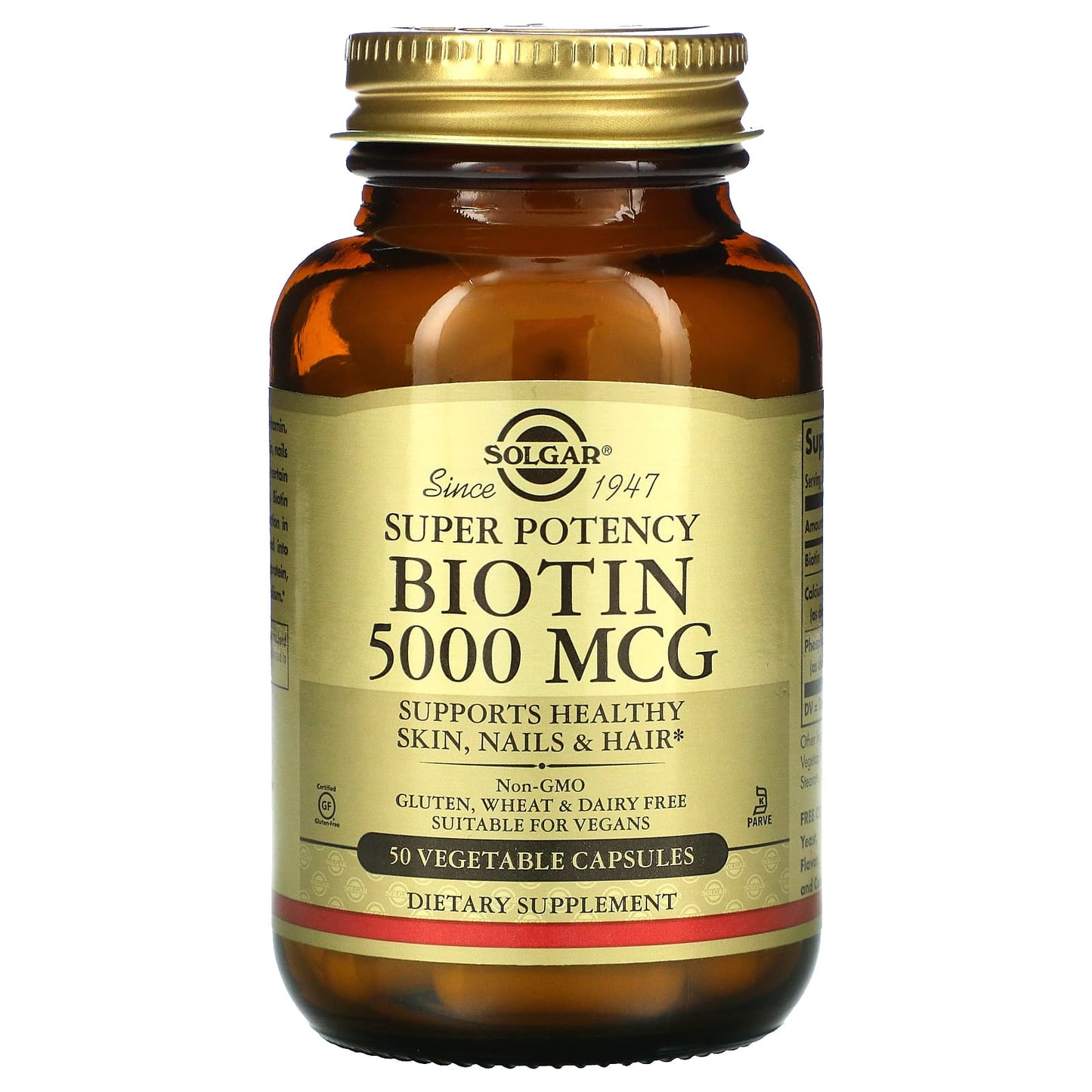 Solgar-Biotin-5,000 mcg-50 Vegetable Capsules