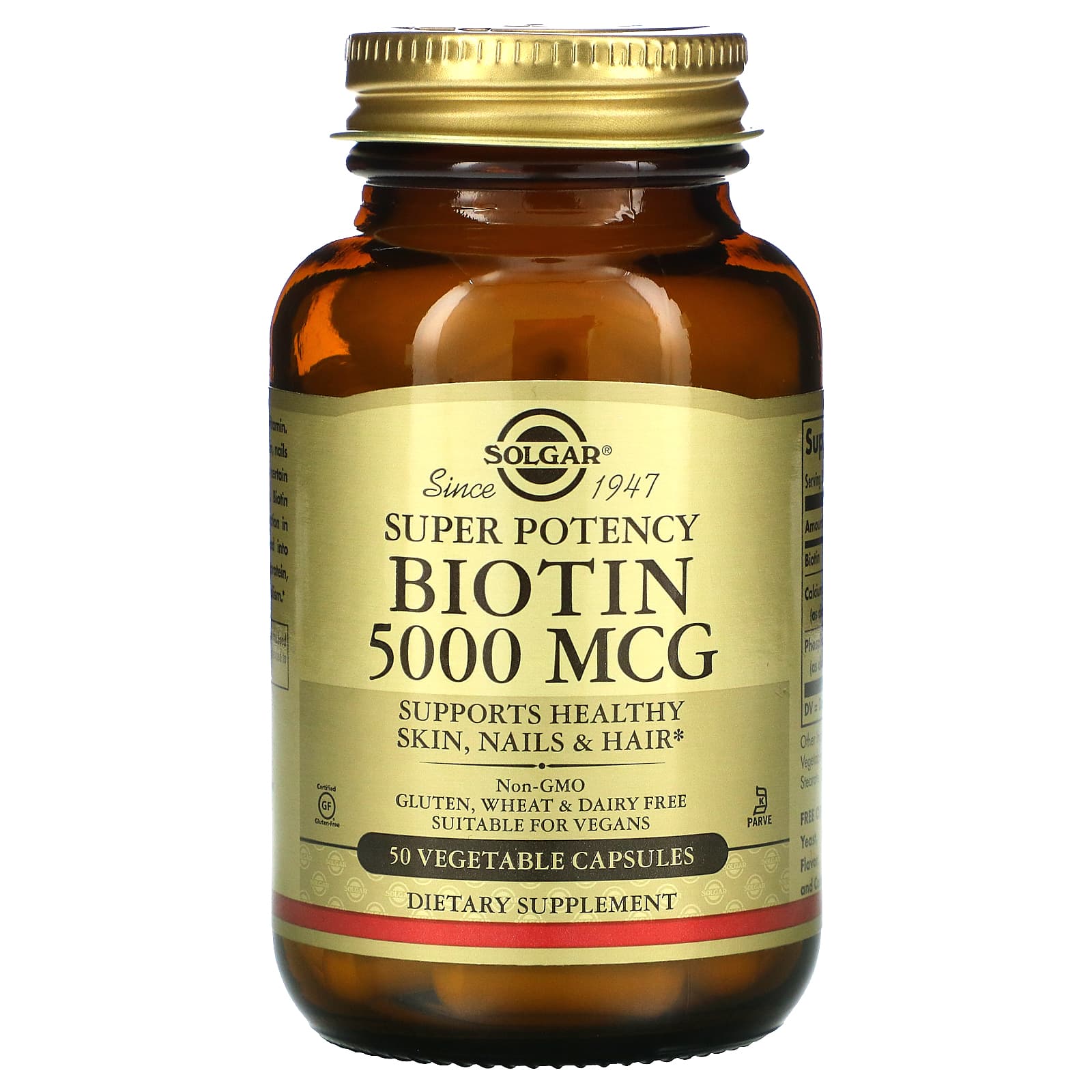 Solgar-Biotin-5,000 mcg-50 Vegetable Capsules