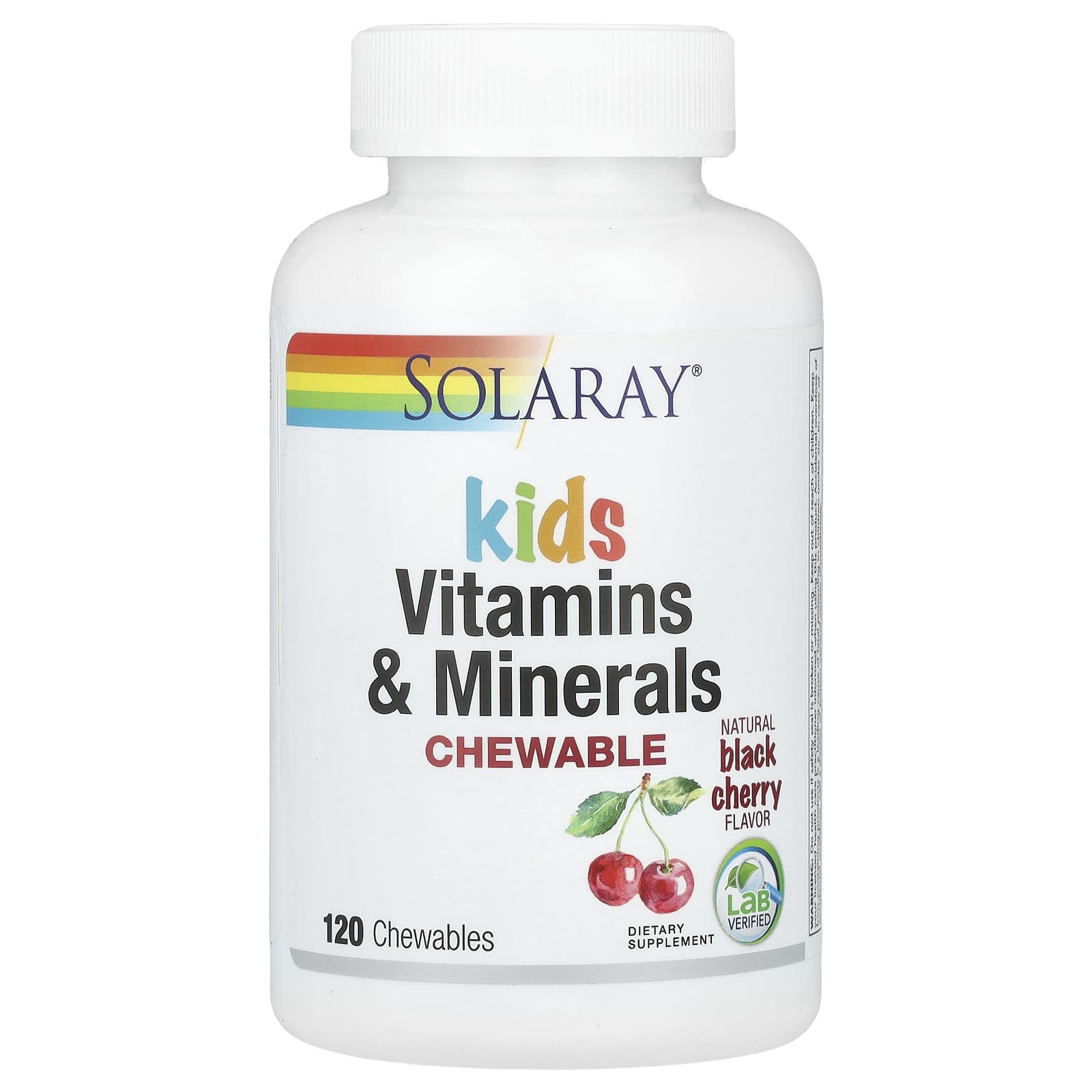 Solaray-Kids Vitamins & Minerals Chewable-Natural Black Cherry-120 Chewables