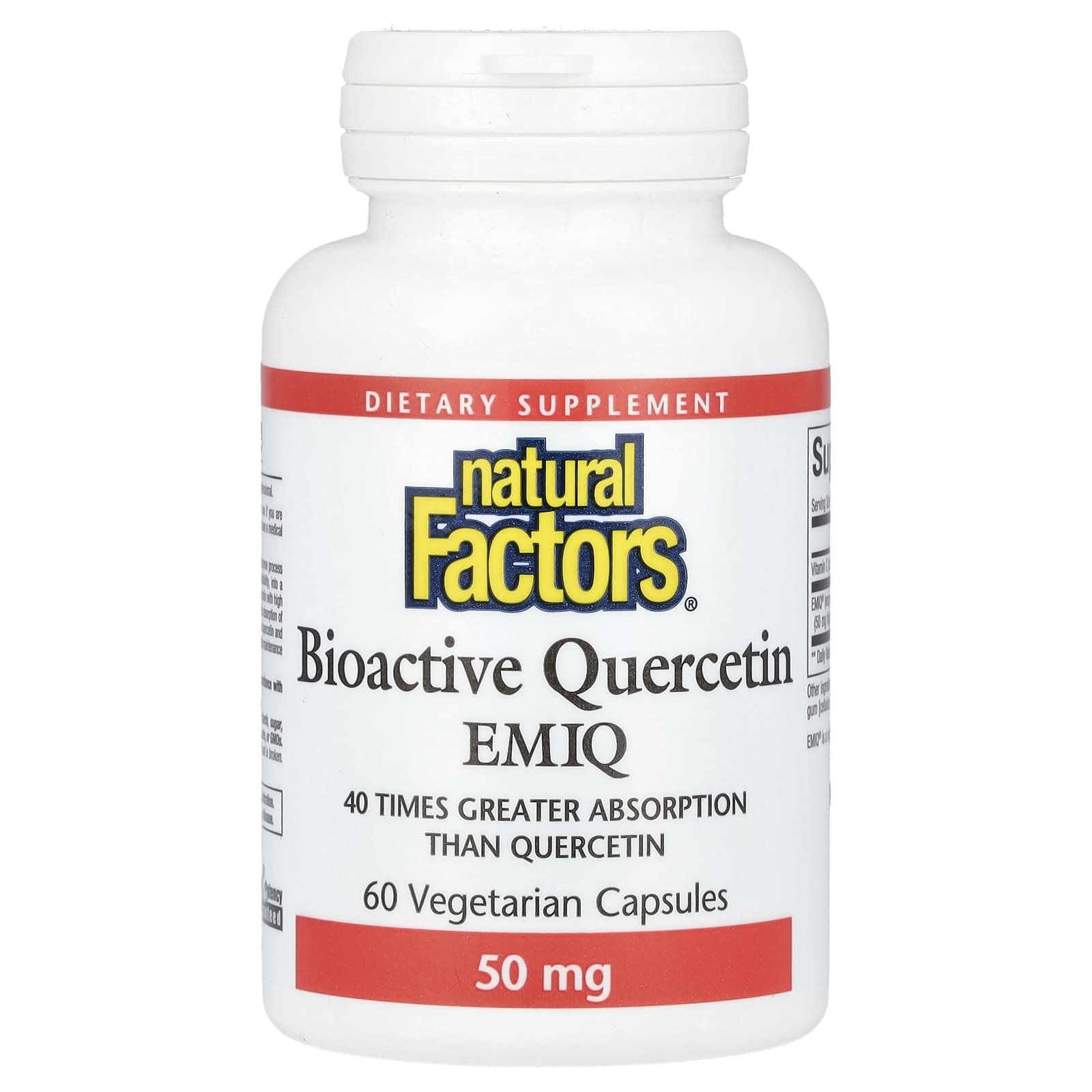Natural Factors-Bioactive Quercetin EMIQ-50 mg-60 Vegetarian Capsule