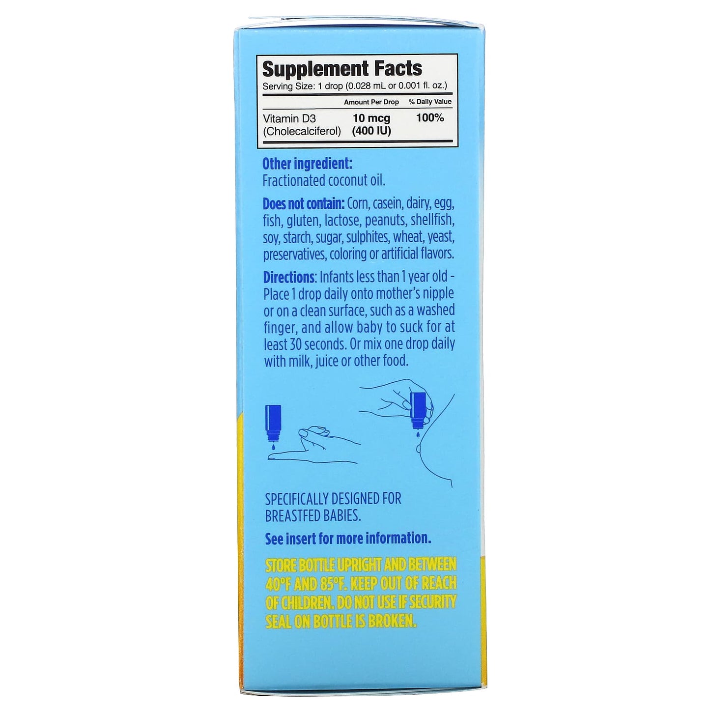 Ddrops, Baby, Liquid Vitamin D3, 400 IU, 90 Drops, 0.08 fl oz (2.5 ml)