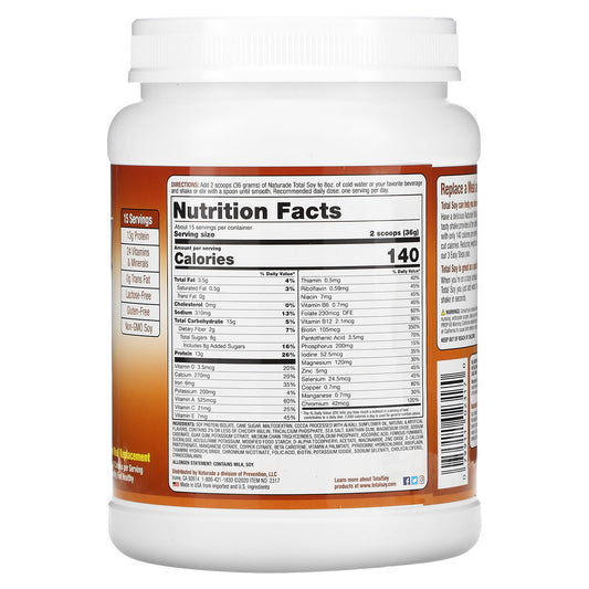 Naturade, Total Soy, Weight Loss Shake, Chocolate, 1.2 lb (540 g)