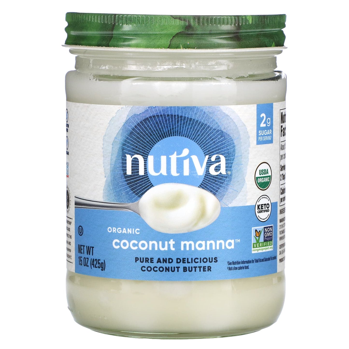 Nutiva-Organic Coconut Manna-Pure and Delicious Coconut Butter-15 oz (425 g)