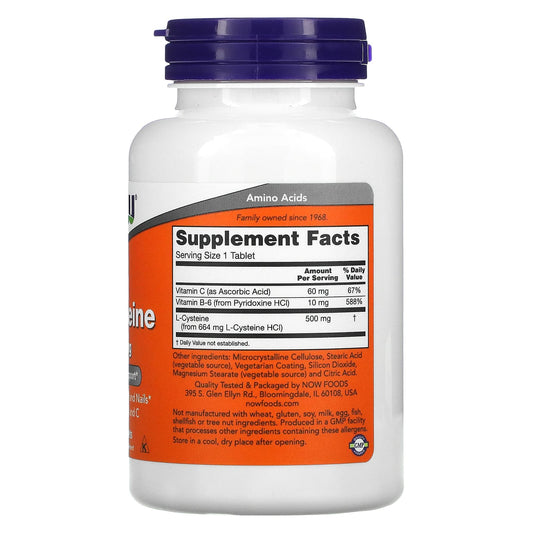 NOW Foods, L-Cysteine, 500 mg, 100 Tablets