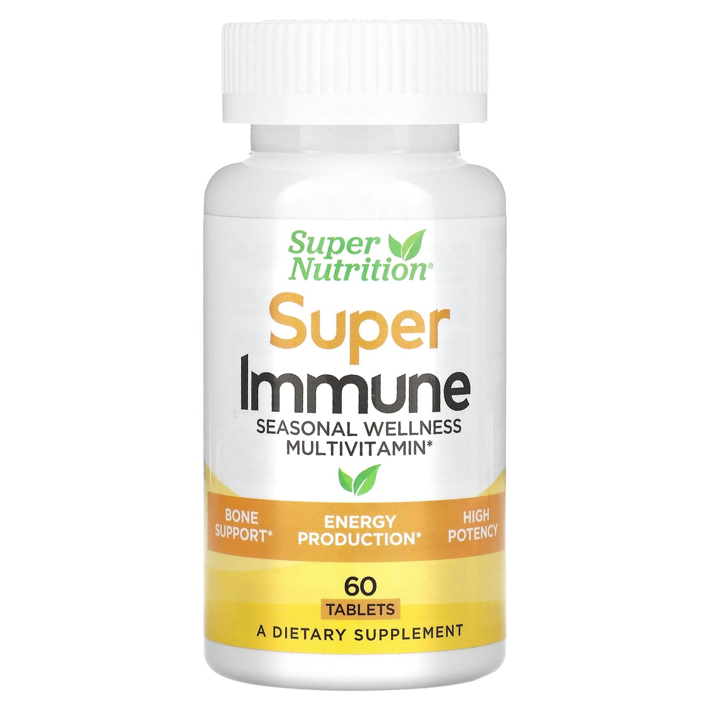 Super Nutrition-Super Immune-Immune-Strengthening Multivitamin with Glutathione-60 Tablets