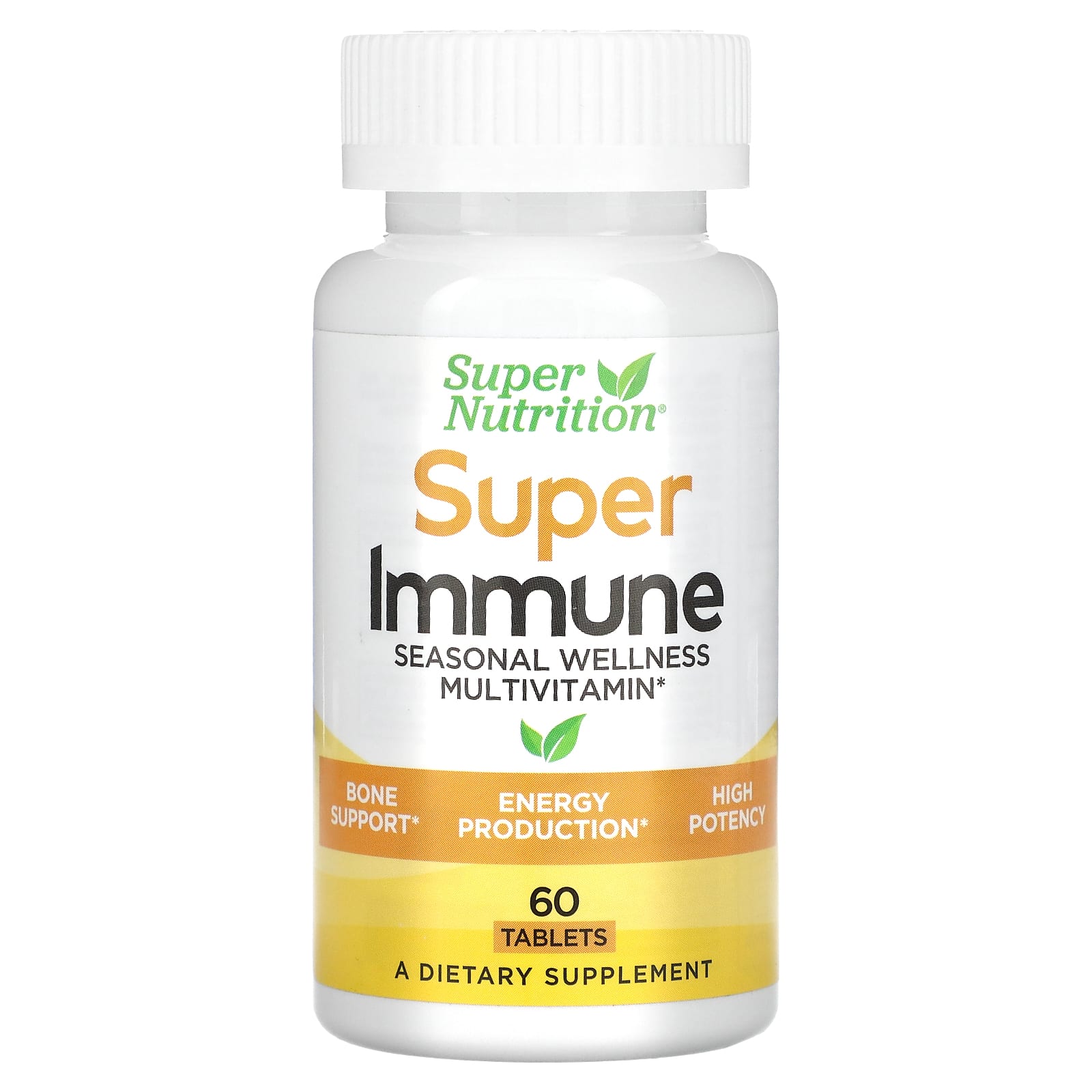 Super Nutrition-Super Immune-Immune-Strengthening Multivitamin with Glutathione-60 Tablets