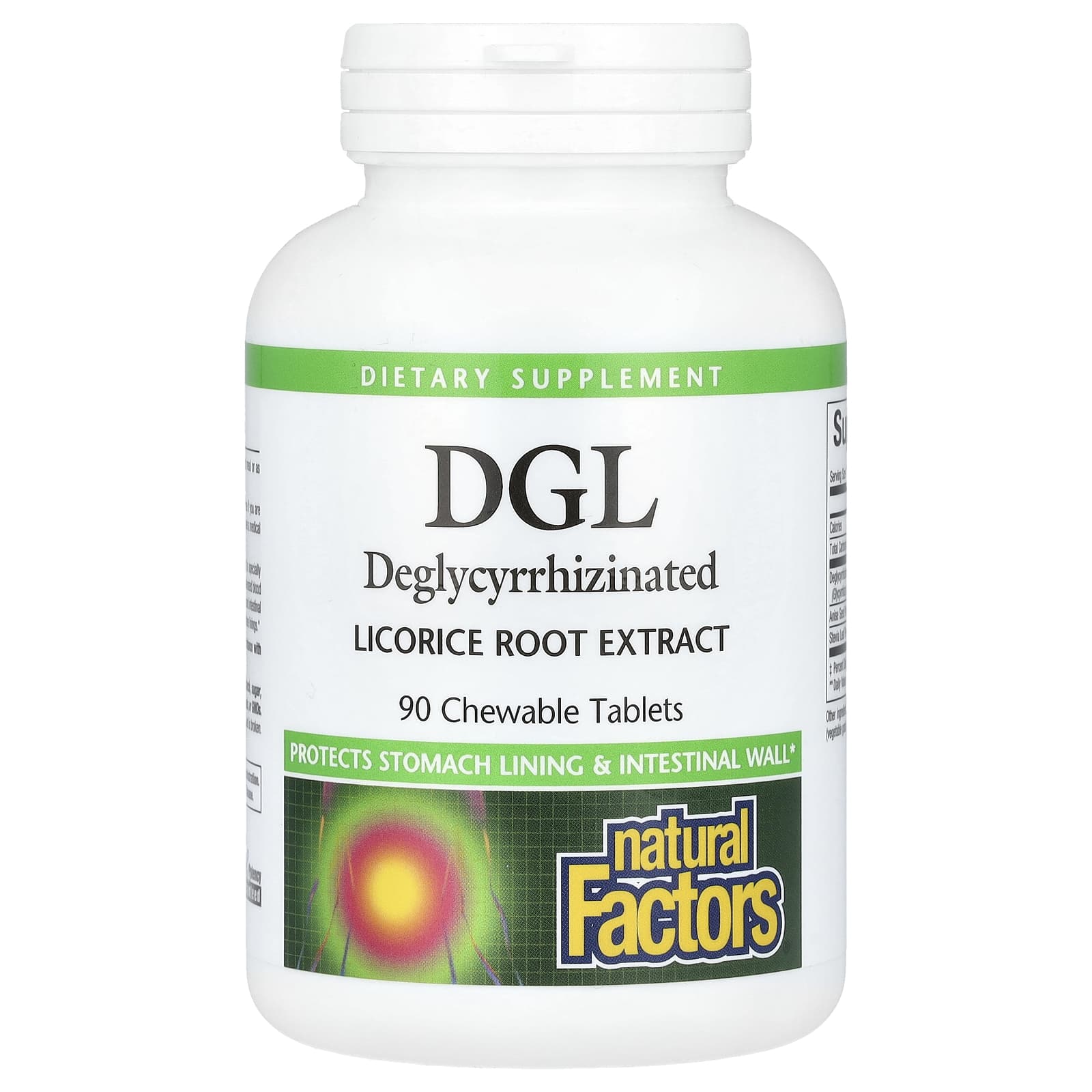 Natural Factors-DGL-Deglycyrrhizinated Licorice Root Extract-90 Chewable Tablets