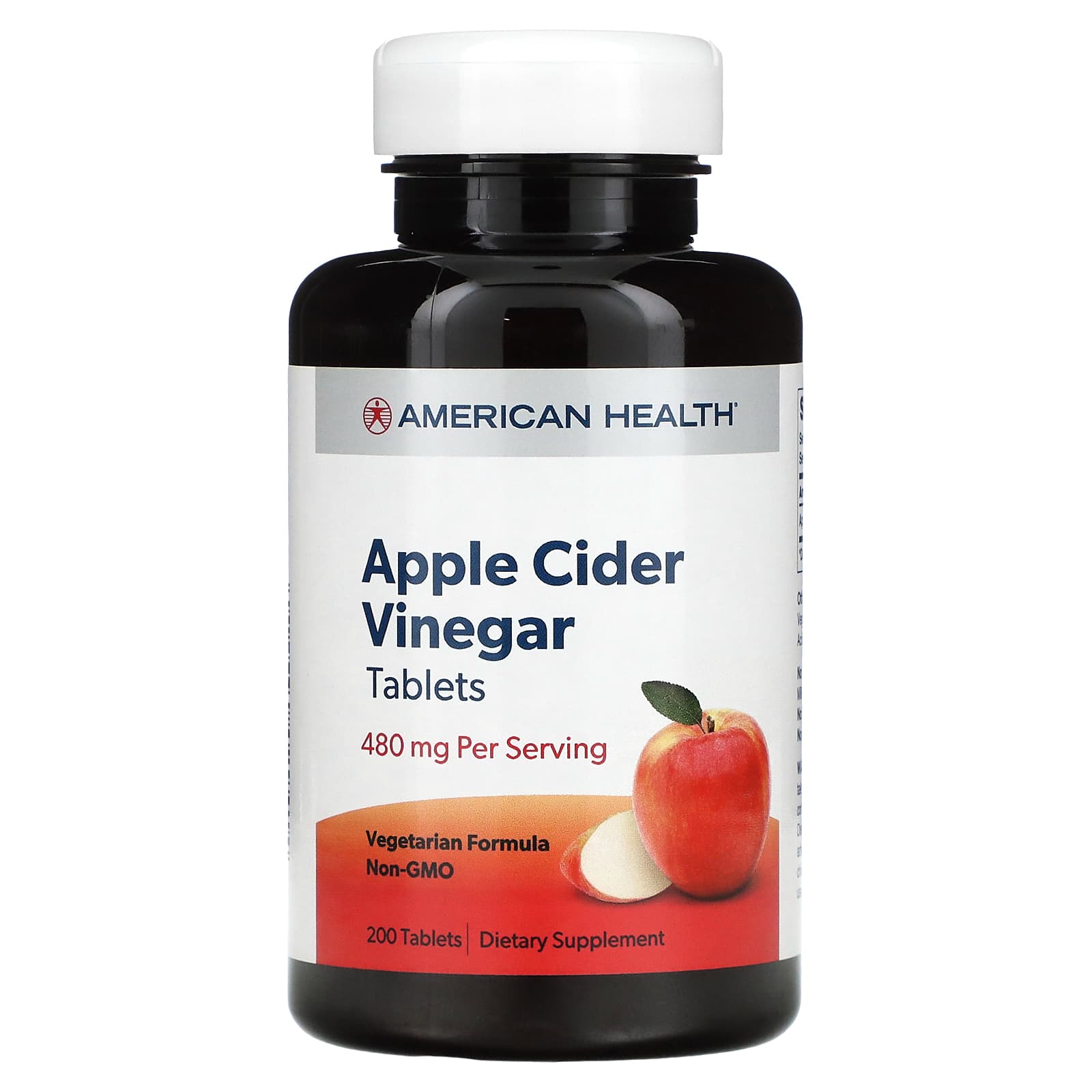 American Health-Apple Cider Vinegar-480 mg-200 Tablets (240 mg per Tablet)