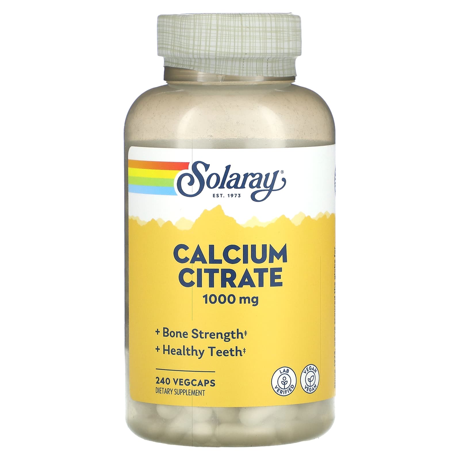 Solaray-Calcium Citrate-1,000 mg-240 VegCaps (250 mg per Capsule)