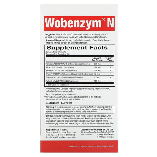 Wobenzym N, Joint Health, 200 Enteric-Coated Tablets