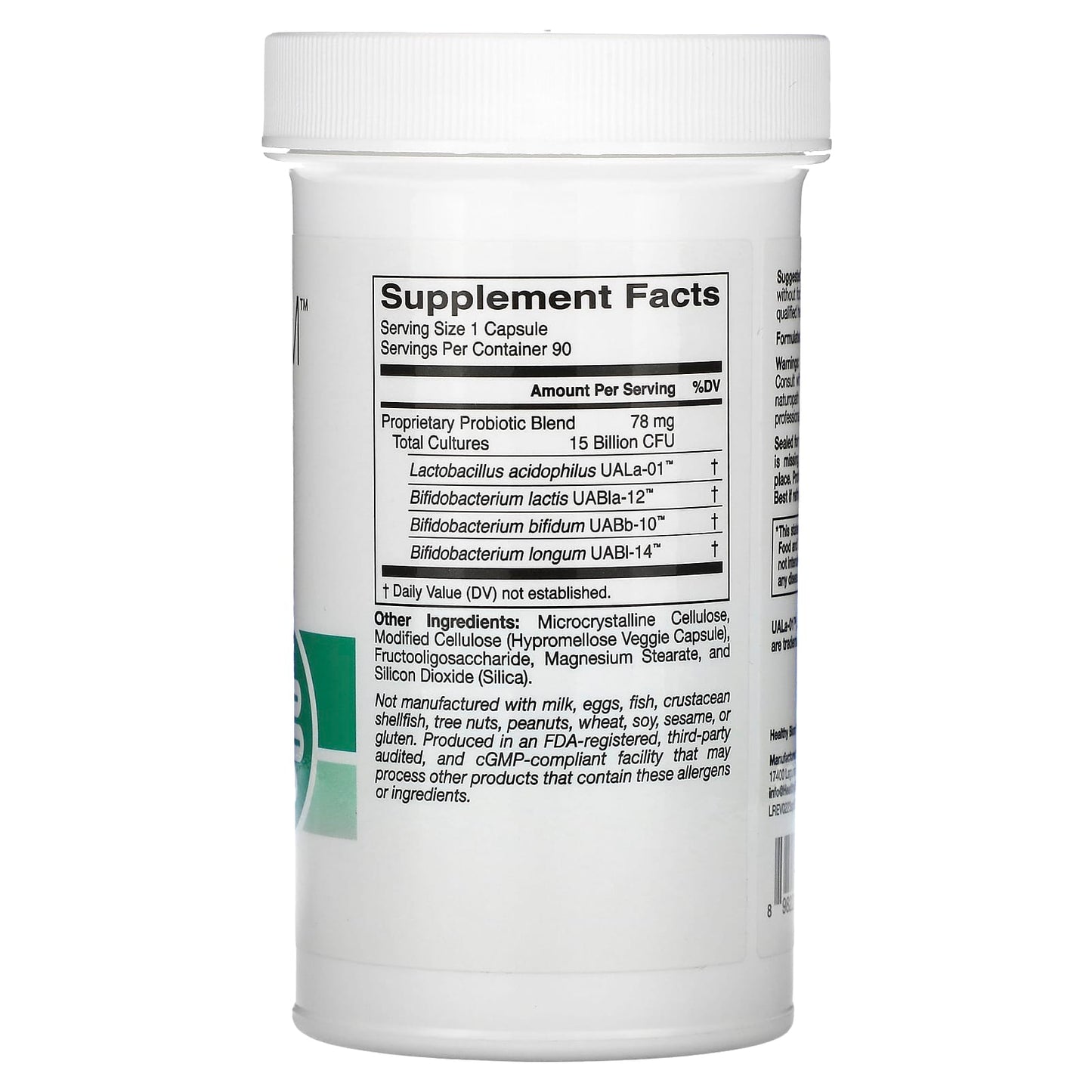 HealthyBiom, Adult Probiotics, 15 Billion CFUs, 90 Veggie Capsules