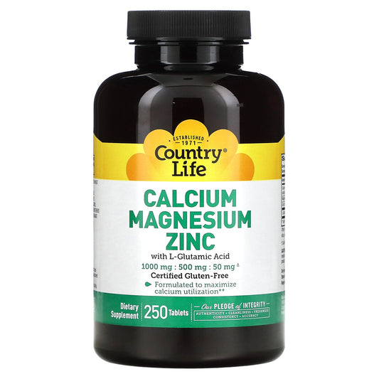 Country Life-Calcium Magnesium Zinc-250 Tablets