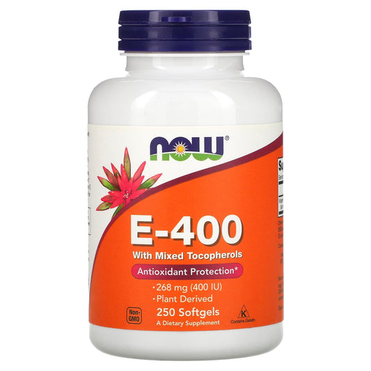 NOW Foods-E-400 with Mixed Tocopherols-268 mg (400 IU)-250 Softgels