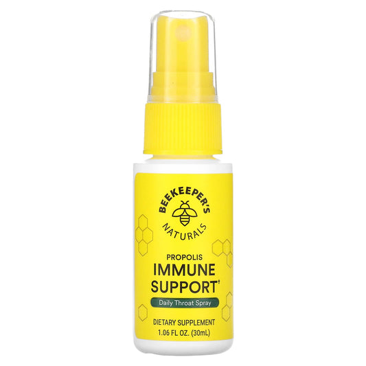 Beekeeper's Naturals-Propolis Immune Support-Daily Throat Spray-1.06 fl oz (30 ml)