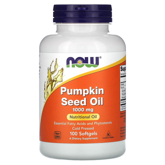 NOW Foods-Pumpkin Seed Oil-1,000 mg-100 Softgels (500 mg per Softgel)