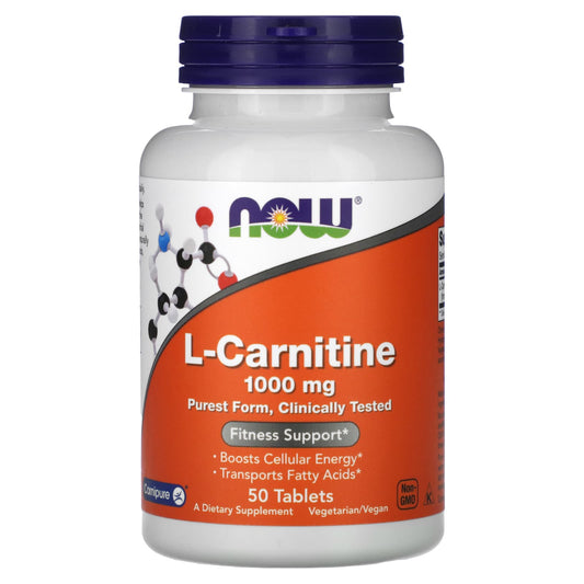 NOW Foods-L-Carnitine-1,000 mg-50 Tablets
